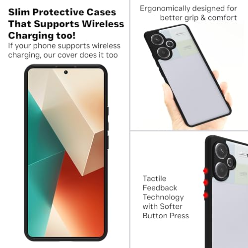 RIGGEAR Shockproof Sleek Hybrid Armor Back Cover Case Compatible with Redmi Note 13 Pro Plus 5G (Clear PC + Black TPU Bumper) - Image 4