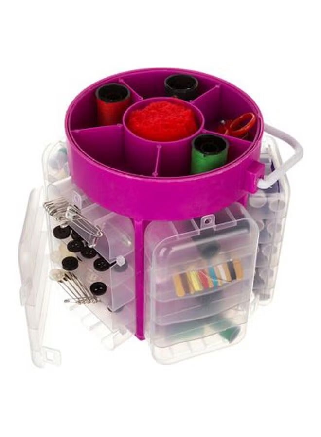 2-in-1 Complete Sewing Kit Including a mini electric sewing machine and a multi-layer sewing toolbox, ideal for crafts and home repairs, easy to use and carry. - Image 3