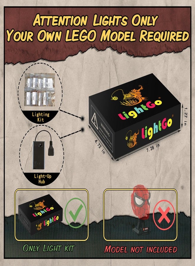 LightGo LED Lighting Kit Designed for Spider-Man's Mask Compatible with Lego 76285 Building Set - Not Include Model - Image 2