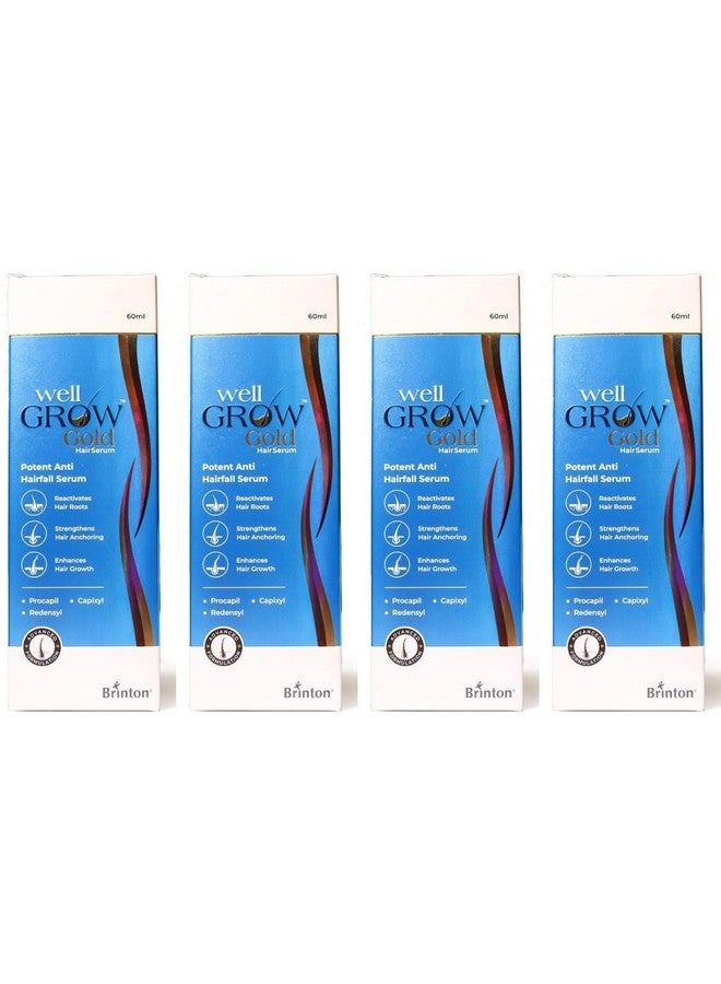 بريتون مصل الشعر ويلجرو جولد للعناية بالشعر للنساء والرجال (60 مل) × عبوة من 4 قطع - Image 1