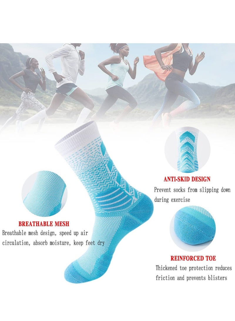 Excefore Men's Athletic Socks, 4 Pairs Thick Cushioned Sport Basketball Running Lightweight and Breathable Training Compression Socks for Men Women  - Image 2
