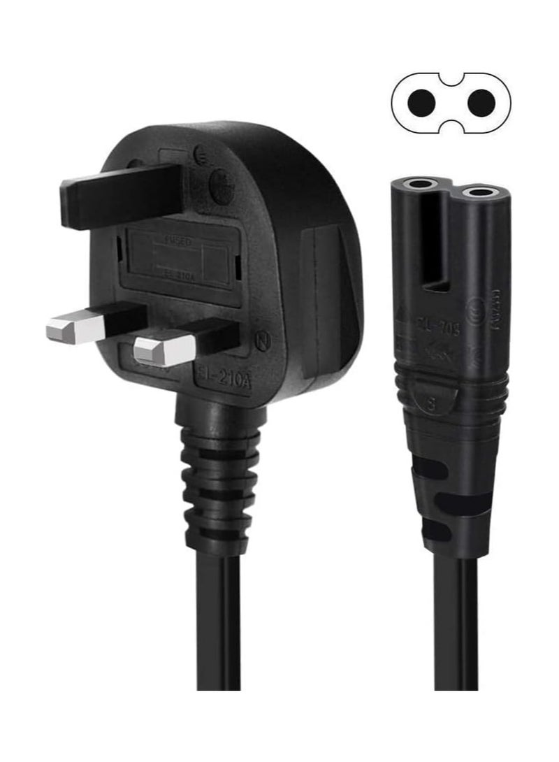 1Pcs 5Meter Power Cable 3 Pin IEC/C7/UK Mains Plug to Figure 8 Connector Socket Power Cord Leads For Samsung/LG/TCL/Sony/TV/PS5/PS4/PS3/PC/Monitors Computer Printer Camera Home Audio Etc - Image 1