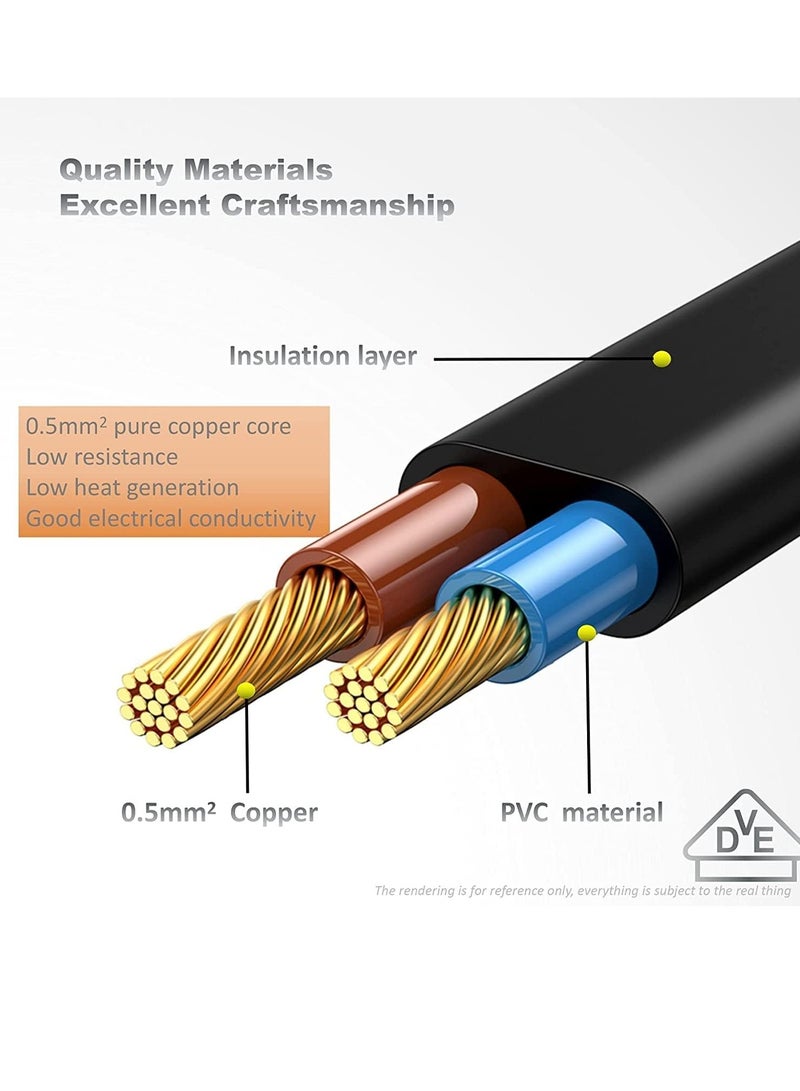 1Pcs 5Meter Power Cable 3 Pin IEC/C7/UK Mains Plug to Figure 8 Connector Socket Power Cord Leads For Samsung/LG/TCL/Sony/TV/PS5/PS4/PS3/PC/Monitors Computer Printer Camera Home Audio Etc - Image 4