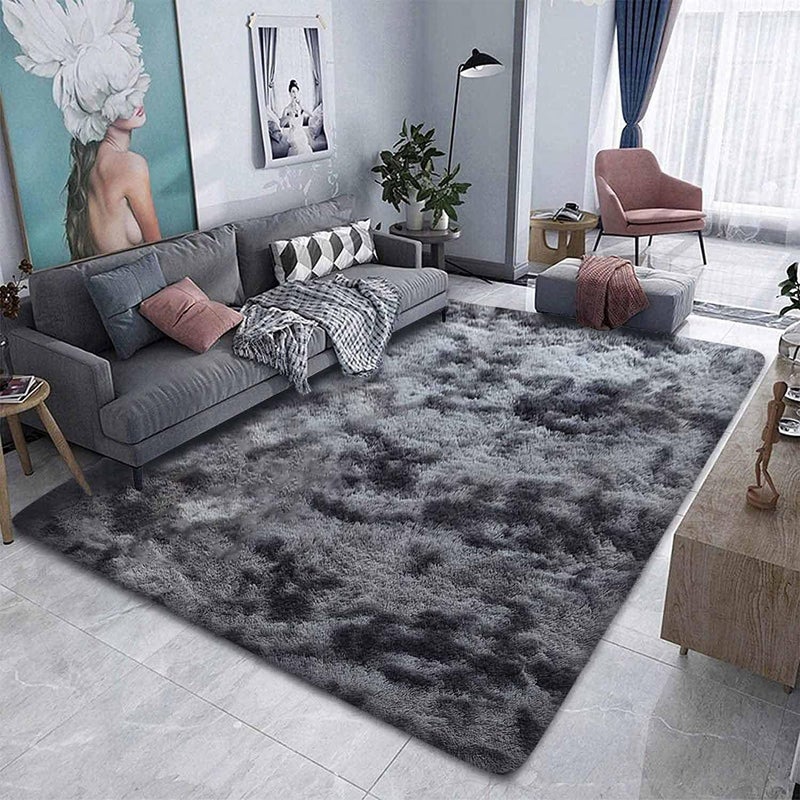 Rugs for Living Room Fluffy Area Rug Shaggy for Bedroom Soft Modern Luxury Fur Carpet for Kids Room Nursery Indoor Plush Furry Rug Comfy Home Decor Floor Mat (Dark Grey, 200 x 300 cm) - Image 1
