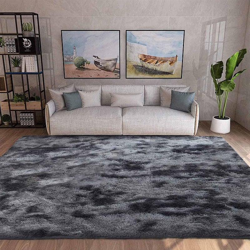 Rugs for Living Room Fluffy Area Rug Shaggy for Bedroom Soft Modern Luxury Fur Carpet for Kids Room Nursery Indoor Plush Furry Rug Comfy Home Decor Floor Mat (Dark Grey, 200 x 300 cm) - Image 2