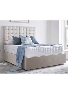 Bed and Mattress Home Moon Haven Upholstered Twin Size ( 120 X 190 ) Dark Beige Color Bed 