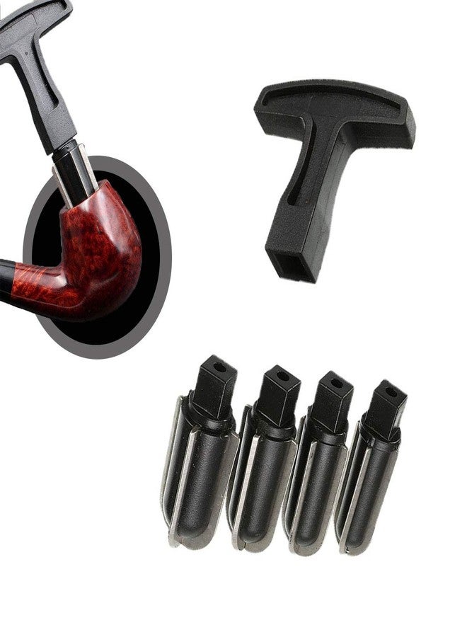 Tom's Wheezes Professional 4 Heads Tobacco Pipe Reamer Kit with Gift Box, Tom's Wheezes Smoking Pipe Cleaner Handle Scraper Carbon Remover Tool Set - Image 1