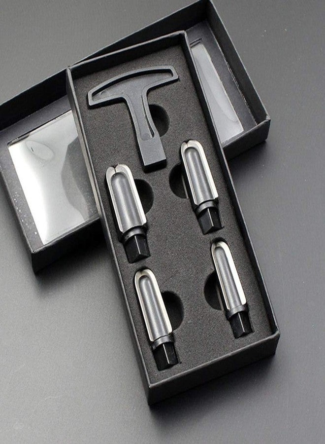 Tom's Wheezes Professional 4 Heads Tobacco Pipe Reamer Kit with Gift Box, Tom's Wheezes Smoking Pipe Cleaner Handle Scraper Carbon Remover Tool Set - Image 3