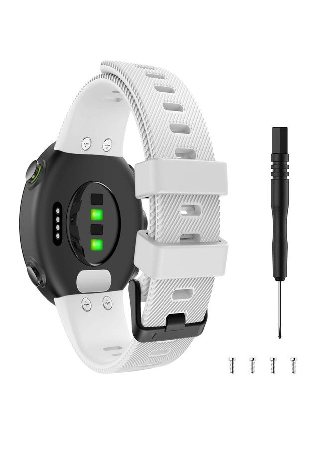 MoKo Band Compatible with Garmin Forerunner 45/Swim 2, Soft Silicone Adjustable Replacement Strap, White - Image 1