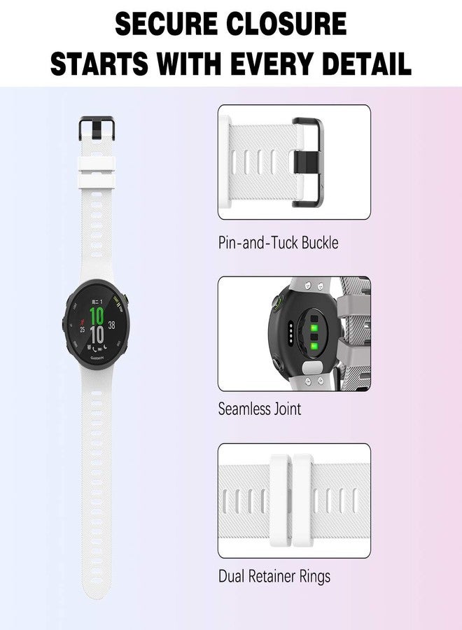 MoKo Band Compatible with Garmin Forerunner 45/Swim 2, Soft Silicone Adjustable Replacement Strap, White - Image 5