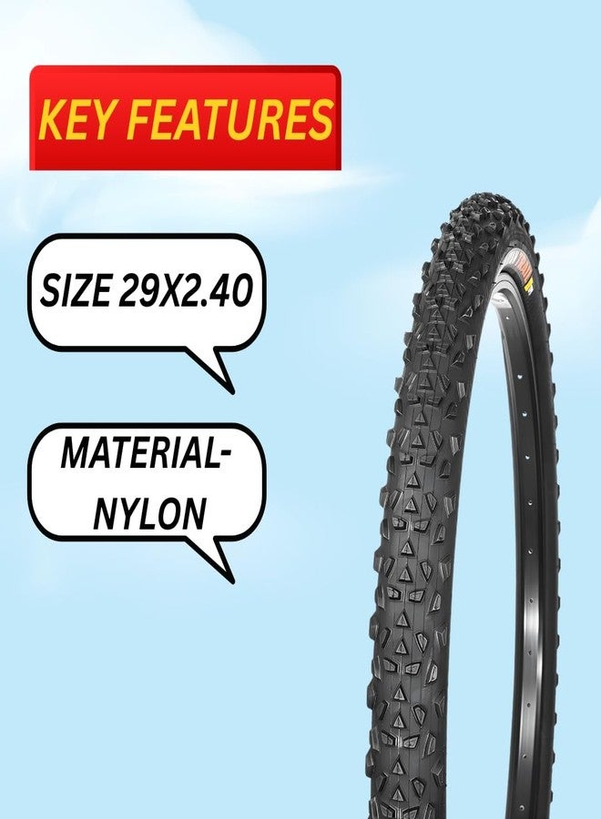 إطار دراجة Ralson مقاس 29x2.40 مع أنبوب داخلي من البوتيل بصمام شريدر مصبوب مقاس 29x2.40 | نايلون هيمالايا تريل | إطار وأنبوب داخلي متينان للدراجة، يوفران ثباتًا ممتازًا عند المنعطفات - Image 5