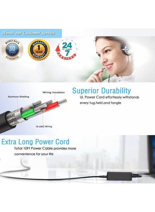 Superer AC Charger for Samsung Galaxy View SM-T670 T677 T677A 18.4 Tablet Power Adapter Supply Cord - Image 3