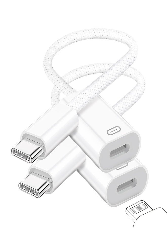 GetsISKON USB C to Lightning Headphone Audio Adapter, Type C Male to Female Lightning Earphone Converter with Charge/Data Transfer, Compatible with iPhone 16/15 Plus/Pro/Max, iPad Pro/Air 6/5/4, MacBook（2 Pack） - Image 1