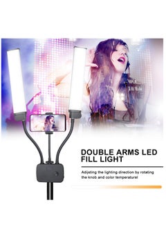 Kiboule 45W Double Arm Light, Dimmable 3 Light Modes LED Lighting Kit for Makeup Artist Light,Lash Light, Beauty Light Eyebrow Tattoo Lamp Studio Video Photographic Light with Remote Control and 2M Tripod  - Image 4