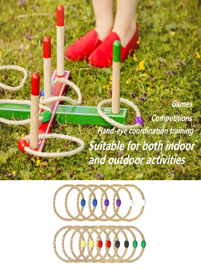 DONZWIYES 14 Pack Sisal Rope Ring Toss Game Replacement Parts for Adults and Kids, Outdoor Toss Rings for Agility/Speed Practice and Yard/Lawn Game for Party(7 Colors-Red Blue Yellow Green Purple Black White) - Image 4