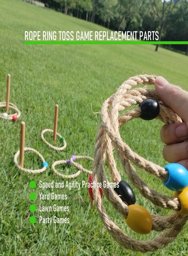 DONZWIYES 14 Pack Sisal Rope Ring Toss Game Replacement Parts for Adults and Kids, Outdoor Toss Rings for Agility/Speed Practice and Yard/Lawn Game for Party(7 Colors-Red Blue Yellow Green Purple Black White) - Image 5