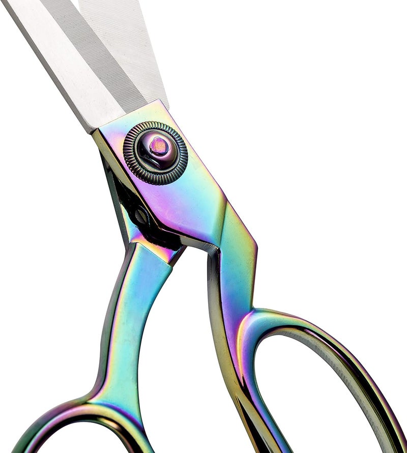 eZthings ® 10" Dressmaker Sewing Classic Ultra Sharp Shears Heavy Duty Tailor Fabric Scissors in Titanium Coating Stainless Steel (10 Inch Rainbow) - Image 4