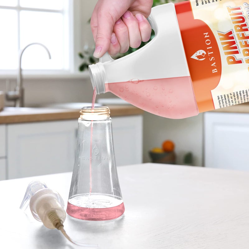 Bastion Pink Grapefruit Foaming Antibacterial Hand Soap Refill 1 Gallon (128 oz) Refreshing Pink Grapefruit Scent Bulk Hand Soap-Made In The USA. - Image 3