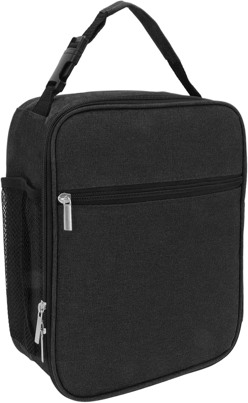 Insulated Lunch Bag, 6L Leakproof Oxford Fabric Lunch Box with Portable Handle and Mesh Pockets, for Outdoor Camping Beach Picnic (Black) - Image 5