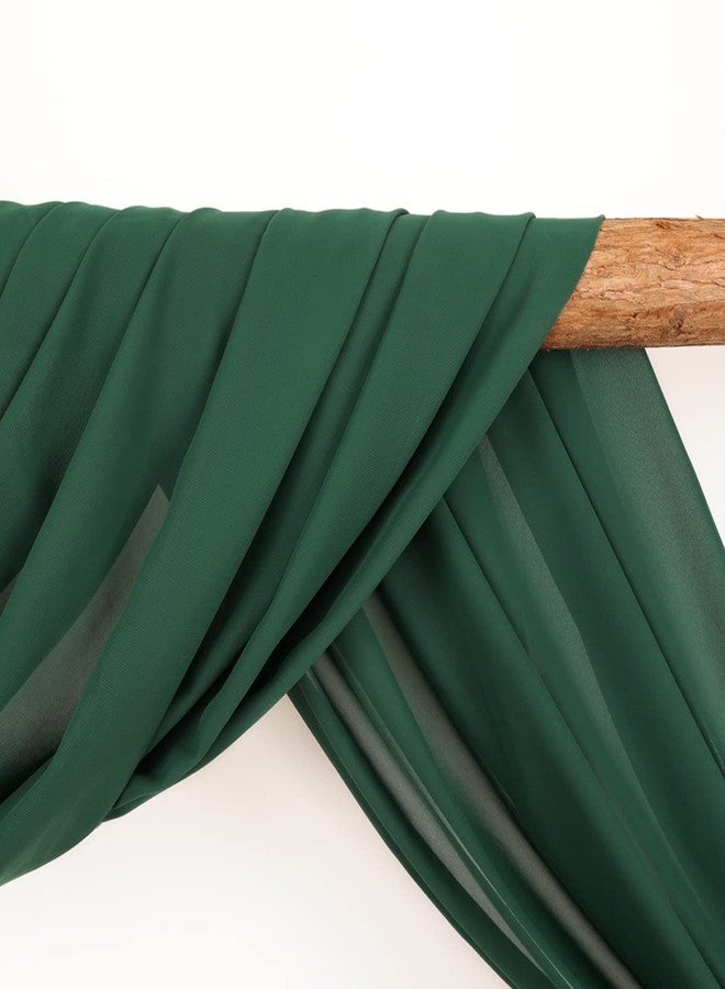 LINXTAR Wedding Arch Draping Fabric 30'' x 18FT Sheer Chiffon Arch Drape Backdrop 1 Panel Emerald Green Drape for Bridal Shower Photo Booth Church Decor Birthday Party Outdoor Decoration - Image 3