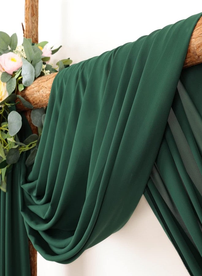 LINXTAR Wedding Arch Draping Fabric 30'' x 18FT Sheer Chiffon Arch Drape Backdrop 1 Panel Emerald Green Drape for Bridal Shower Photo Booth Church Decor Birthday Party Outdoor Decoration - Image 2