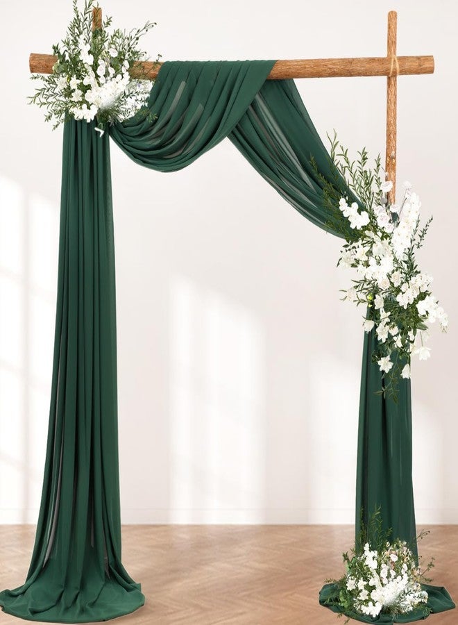 LINXTAR Wedding Arch Draping Fabric 30'' x 18FT Sheer Chiffon Arch Drape Backdrop 1 Panel Emerald Green Drape for Bridal Shower Photo Booth Church Decor Birthday Party Outdoor Decoration - Image 4