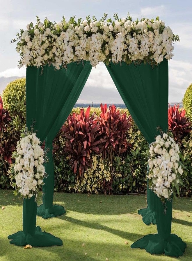 LINXTAR Wedding Arch Draping Fabric 30'' x 18FT Sheer Chiffon Arch Drape Backdrop 1 Panel Emerald Green Drape for Bridal Shower Photo Booth Church Decor Birthday Party Outdoor Decoration - Image 5