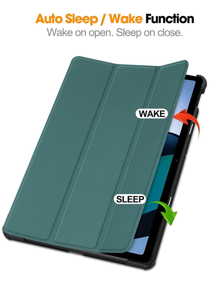 Case for Xiaomi Redmi Pad 10.61 inch Released 2022, Tri fold Slim Lightweight Hard Shell Smart Protective Cover with Multi-Angle Stand (GREEN) - Image 3