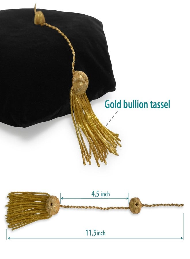 Endea Graduation Deluxe Doctoral Tam with Six Sides and Gold Bullion Academic Regalia Unisex - Image 4