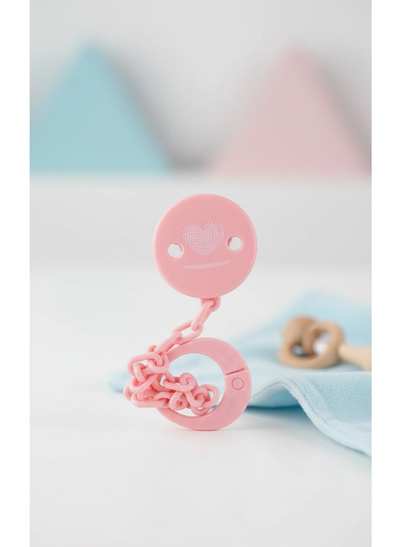 Canpol Babies Soother Holder | 0m+ | Pacifier Clip with Chain | Prevents Pacifier Loss | BPA Free | Pink - Image 5