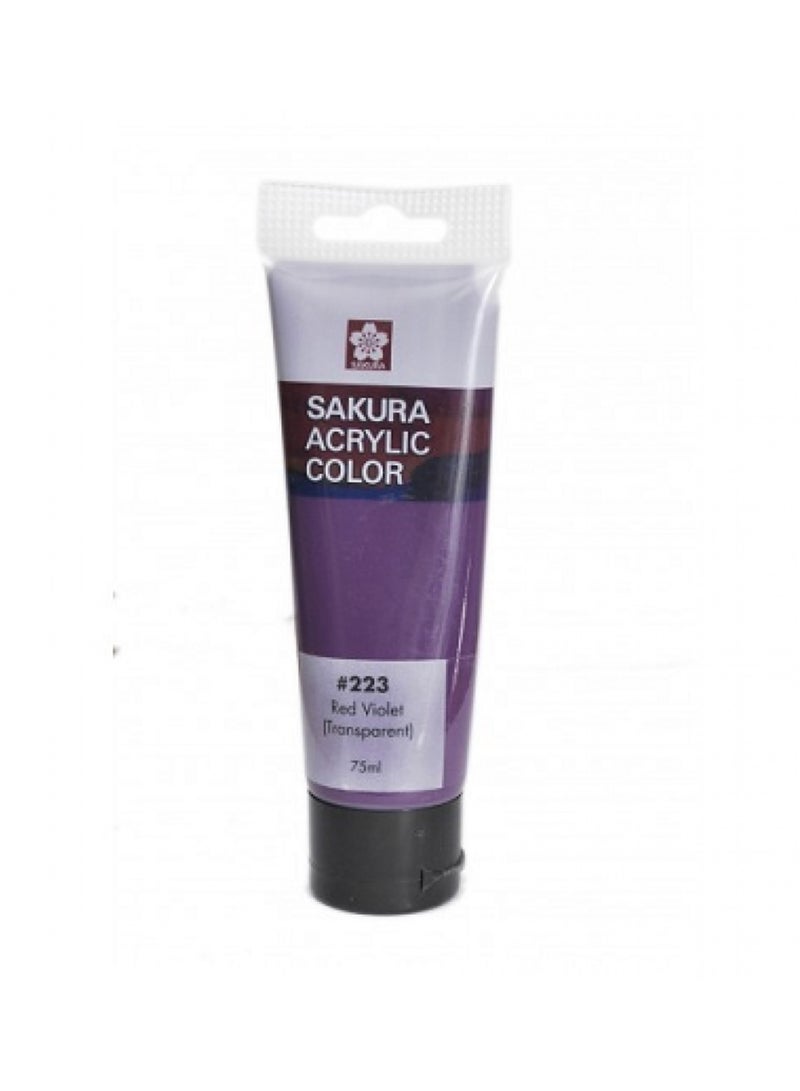 SAKURA Acrylic Color Paint Tube 75ml Content Red Violet - Image 1
