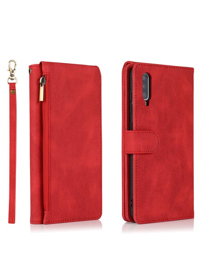 S-TOP Case For Samsung Galaxy A70 Skin-feel Crazy Horse Texture Zipper Wallet Bag Horizontal Flip Leather Case with Holder & Card Slots & Wallet & Lanyard - Image 2