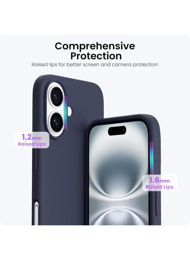 Ultra Slim Silicone Phone Case Compatible with iPhone 17 - Shockproof Phone Case with Soft Anti-Scratch Microfiber Lining-(Midnight Blue) - Image 2