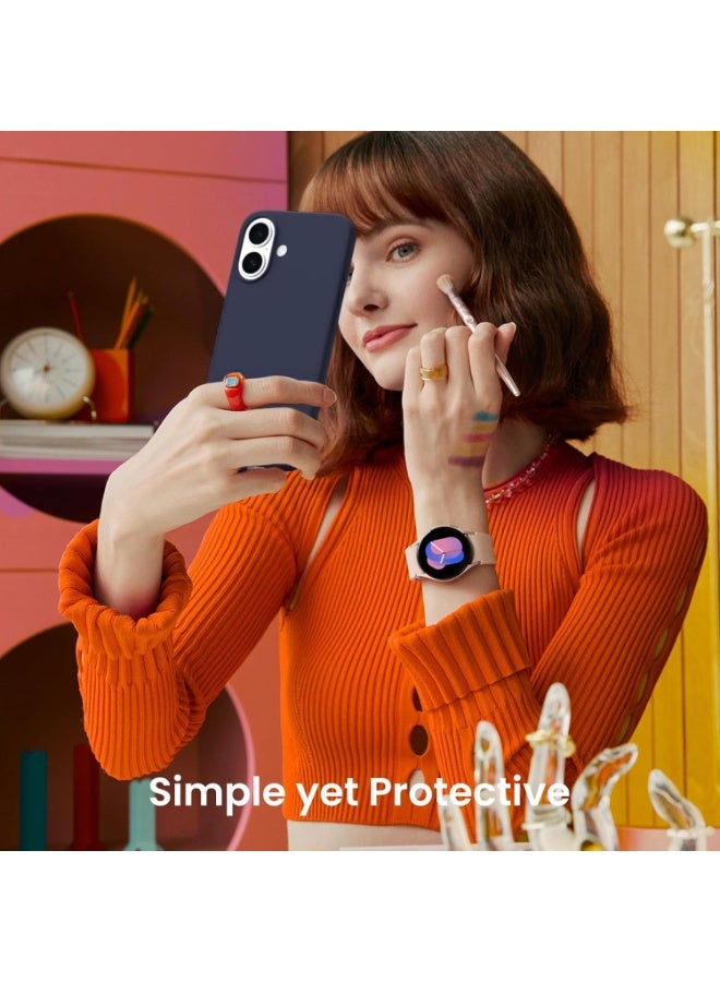 Ultra Slim Silicone Phone Case Compatible with iPhone 17 - Shockproof Phone Case with Soft Anti-Scratch Microfiber Lining-(Midnight Blue) - Image 3