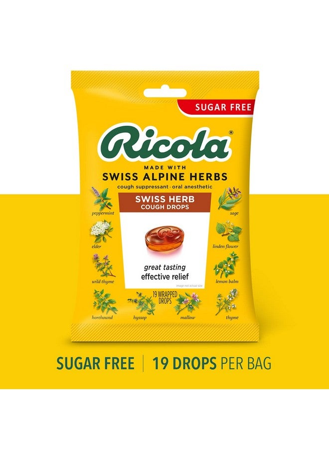Ricola Sugar Free Swiss Herb Herbal Cough Suppressant Throat Drops | Naturally Soothing Long-Lasting Relief -19 Count (Pack Of 4) Bags - Image 2