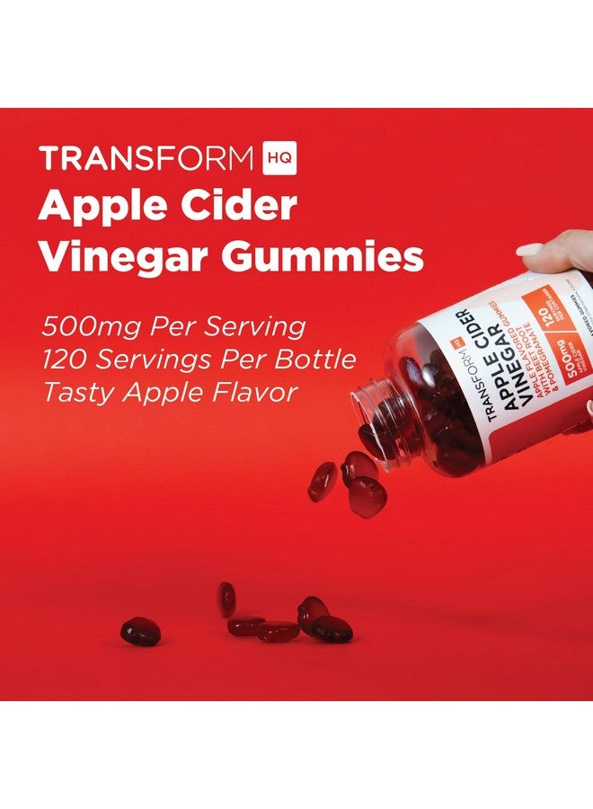 TransformHQ Apple Cider Vinegar Gummies (120 Servings, 500mg Per Serving) - Gluten Free, Non-GMO - Image 3