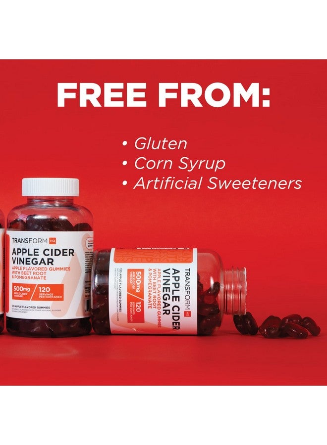 TransformHQ Apple Cider Vinegar Gummies (120 Servings, 500mg Per Serving) - Gluten Free, Non-GMO - Image 4