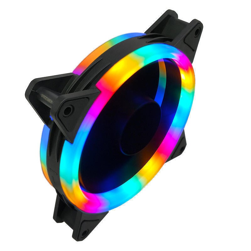 Desktop Host Computer Case Fan 12Cm Aurora Argb Solar Eclipse Led Color Change Double Aperture Silent Heat Dissipation - Image 3