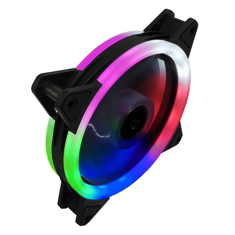 Desktop Host Computer Case Fan 12Cm Aurora Argb Solar Eclipse Led Color Change Double Aperture Silent Heat Dissipation - Image 2