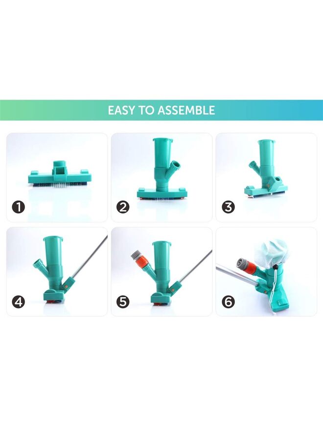 Portable Pool Vacuum Jet Underwater Cleaner W/Brush,Bag,6 Section Pole of 56.5"(No Garden Hose Included),for Above Ground Pool,Spas,Ponds & Fountains - Image 4