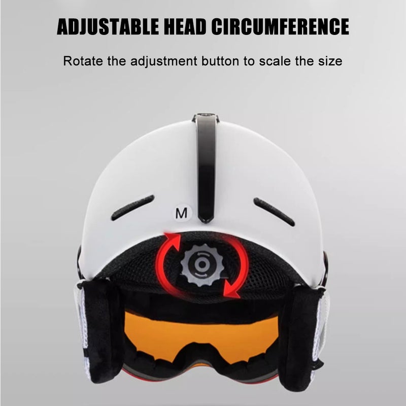 Skiing Helmet: Black L Size - Integrated Molding High Density Lightweight 460g 8 Multi Directional Heat Dissipation Vents Adjustable Head Circumference for Outdoor Winter Skiing Cycling Electric Bike - Image 3