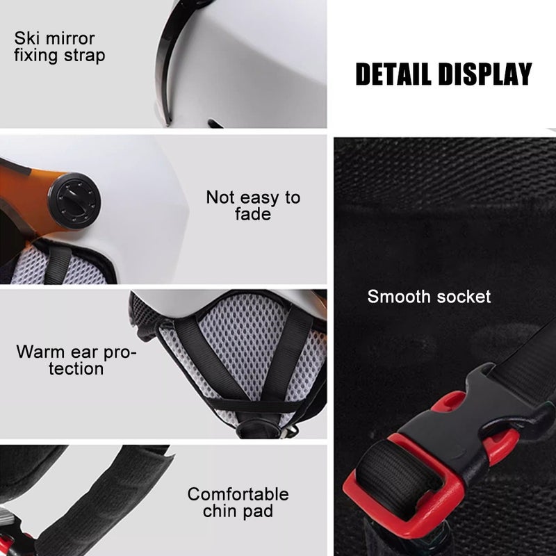 Skiing Helmet: Black L Size - Integrated Molding High Density Lightweight 460g 8 Multi Directional Heat Dissipation Vents Adjustable Head Circumference for Outdoor Winter Skiing Cycling Electric Bike - Image 5