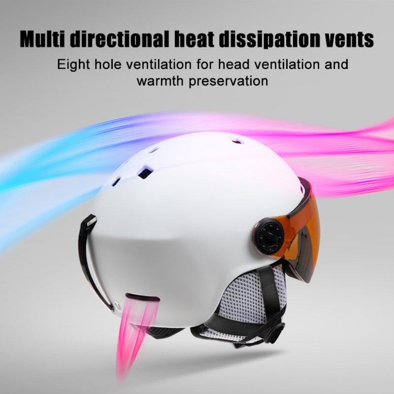 Skiing Helmet: Black L Size - Integrated Molding High Density Lightweight 460g 8 Multi Directional Heat Dissipation Vents Adjustable Head Circumference for Outdoor Winter Skiing Cycling Electric Bike - Image 4