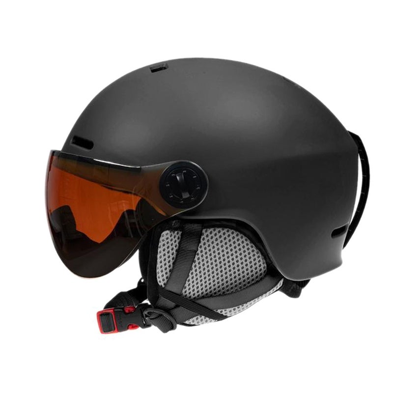 Skiing Helmet: Black L Size - Integrated Molding High Density Lightweight 460g 8 Multi Directional Heat Dissipation Vents Adjustable Head Circumference for Outdoor Winter Skiing Cycling Electric Bike - Image 1