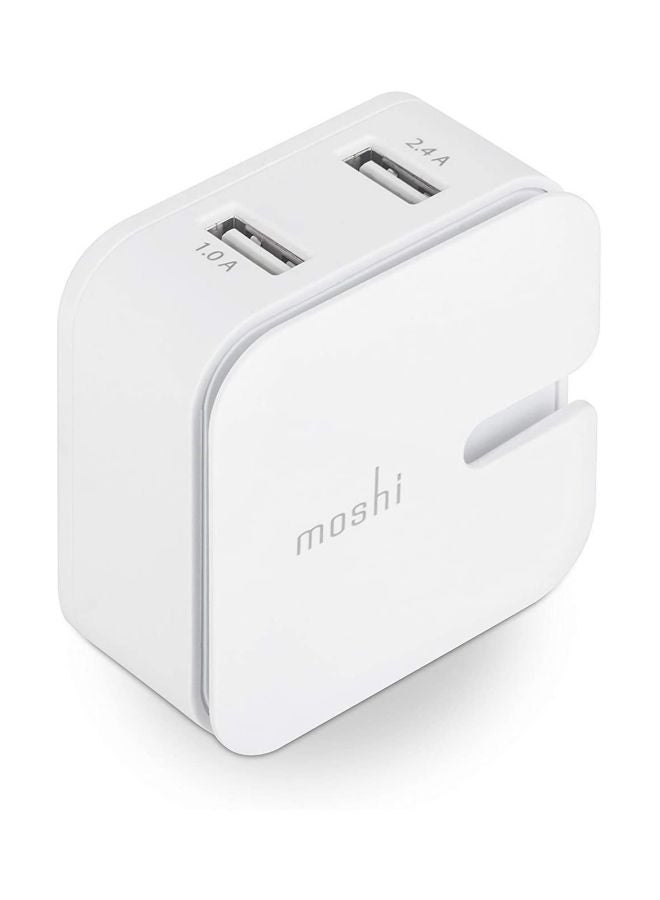 موشي محول شاحن جداري بمنفذ USB أبيض - Image 4