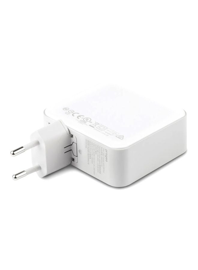 موشي محول شاحن جداري بمنفذ USB أبيض - Image 2