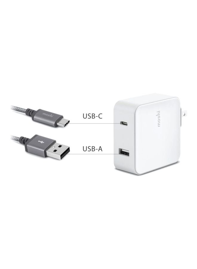 موشي محول شاحن جداري بمنفذ USB أبيض - Image 3