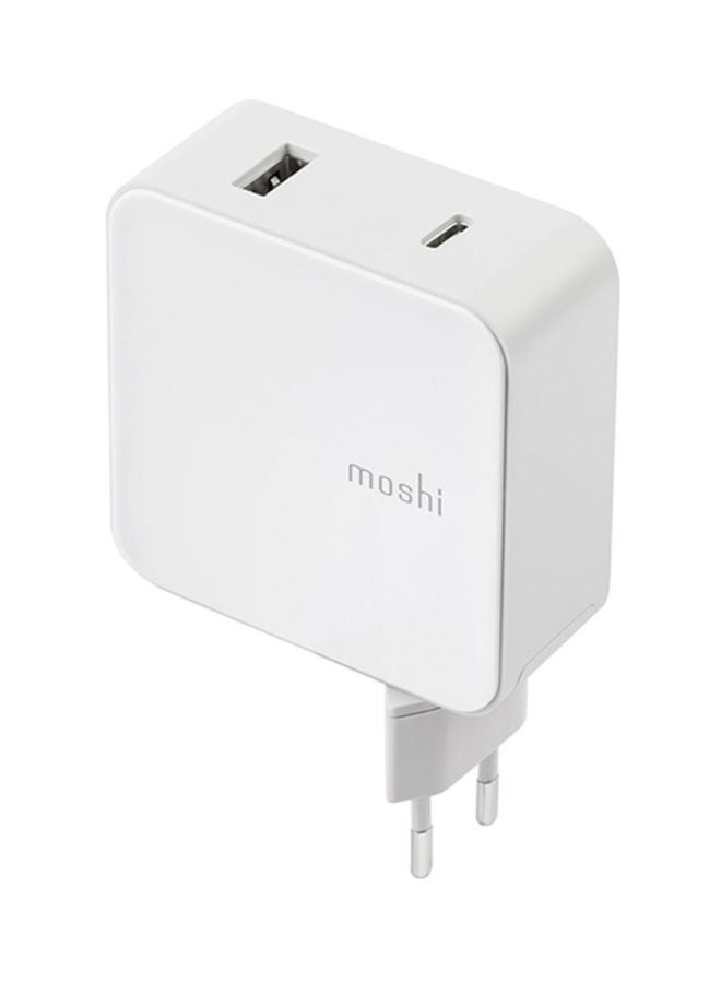 موشي محول شاحن جداري بمنفذ USB أبيض - Image 1