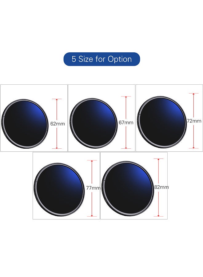 77mm Ultrathin Variable ND Filter ND2 to ND400 Adjustable Neutral Density Filter Compatible with Canon Rebel T5i T4i T3i EOS 700D 650D 600D 550D 500D 450D 400D 300D 1100D 1000D 100D