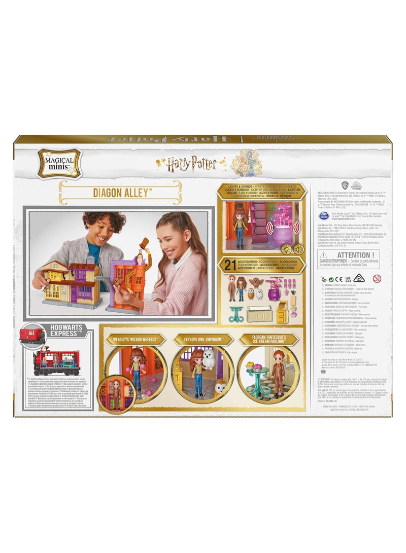 سبن ماستر عالم هاري بوتر السحري، مجموعة ألعاب زقاق دياجون السحرية 3 في 1 مع أضواء وأصوات، شخصيتان، 21 ملحقًا، ألعاب للأطفال من سن 6 سنوات فما فوق - Image 2